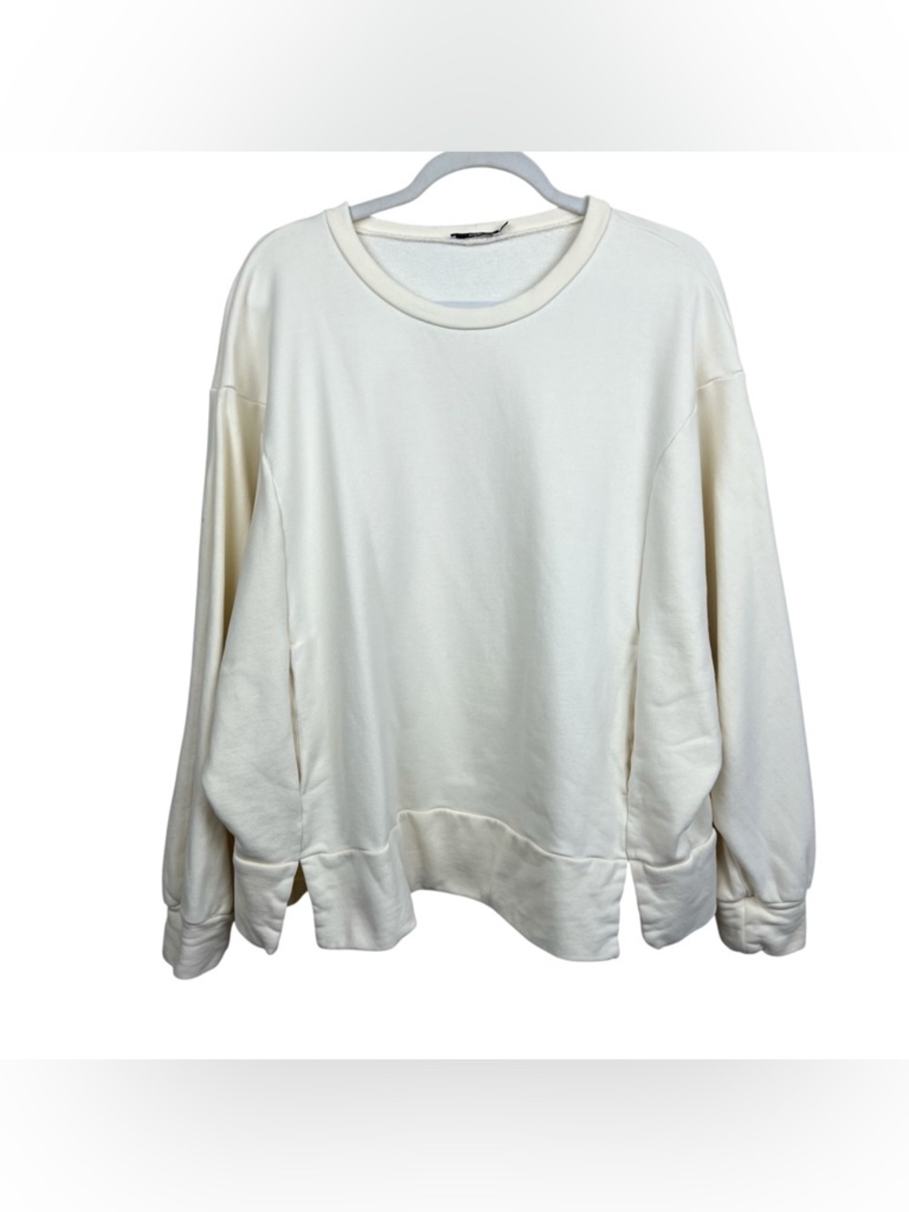 ADAY Cream Textured Crewneck Sweatshirt Oat XL Women’s